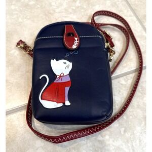 Beibaobao Blue‎ Cat Purse Art Share Theme Crossbody Bag Phone Purse Bag Charm